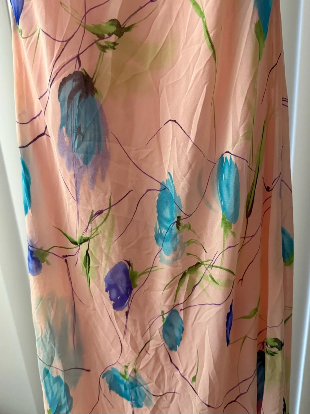 Vintage Mary McFadden Pink floral long Maxi dress size 6 CottageCore Fairycore